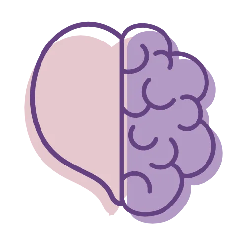 Icono de corazón y mente representando el equilibrio emocional